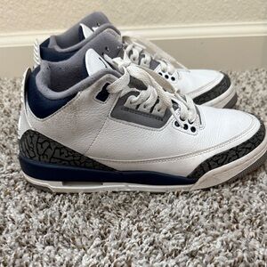 Youth White blue and Gray Jordans